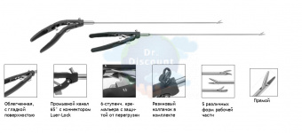 Неразборный иглодержатель, прямая  рукоятка, прямой, ТС, с насечкой, 330 мм, 5 мм