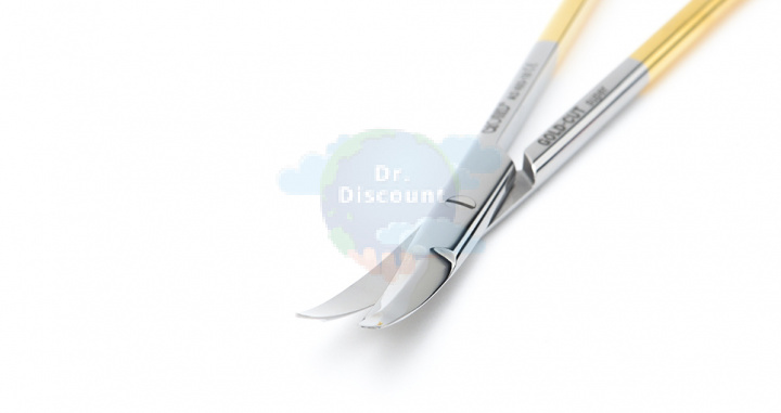 Ножницы KAYE-FREEMAN, длина 18 см, c ТС вставками, изогнутые тупоконечные, микрозубцы